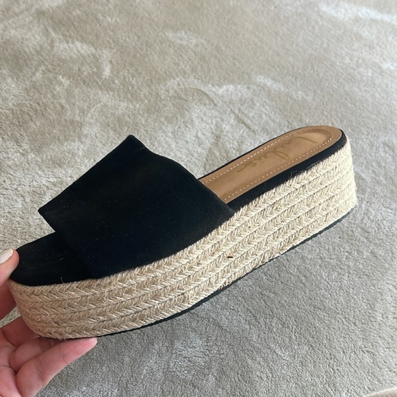 Lulus Black Suede Espadrilles Platform Sandals - Picture 5 of 7